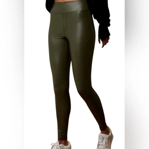 Aerie Pants - Aerie OFFLINE Olive Faux Leather Real Luxe Leggings NWT